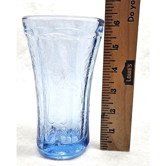 Vintage 70s Madrid Recollection Indiana Glass Blue Taper Candlestick Holder Vase - Picture 5 of 5